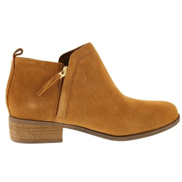 TOMS Womens Deia Casual Suede Booties- Caramel Brown/ Size 11 - Picture 1 of 13